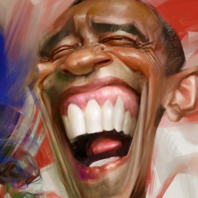 Karikatur von U.S. President Obama gezeichnet vom Karikaturist Xi Ding