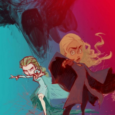 Karikatur Daenerys (Khaleesi) und Elsa (Eiskönigin) - Schritt 10