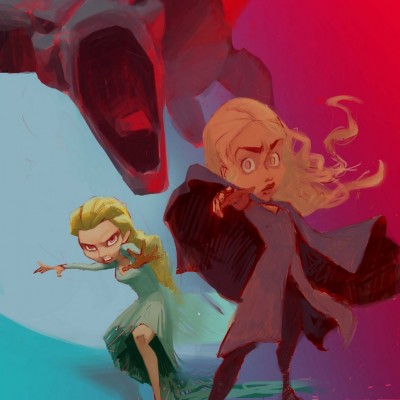 Karikatur Daenerys (Khaleesi) und Elsa (Eiskönigin) - Schritt 12