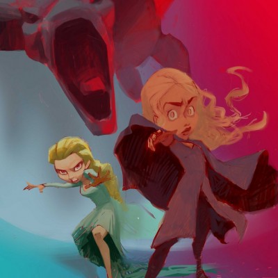 Karikatur Daenerys (Khaleesi) und Elsa (Eiskönigin) - Schritt 13
